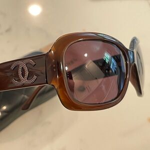 Authentic Chanel 5102 CC Logo Sunglasses in Coco Brown Vintage.